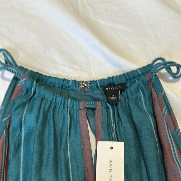 Ann Taylor Teal Red Plaid Halter Dress Sz 10 NWT Midi - Picture 4 of 6